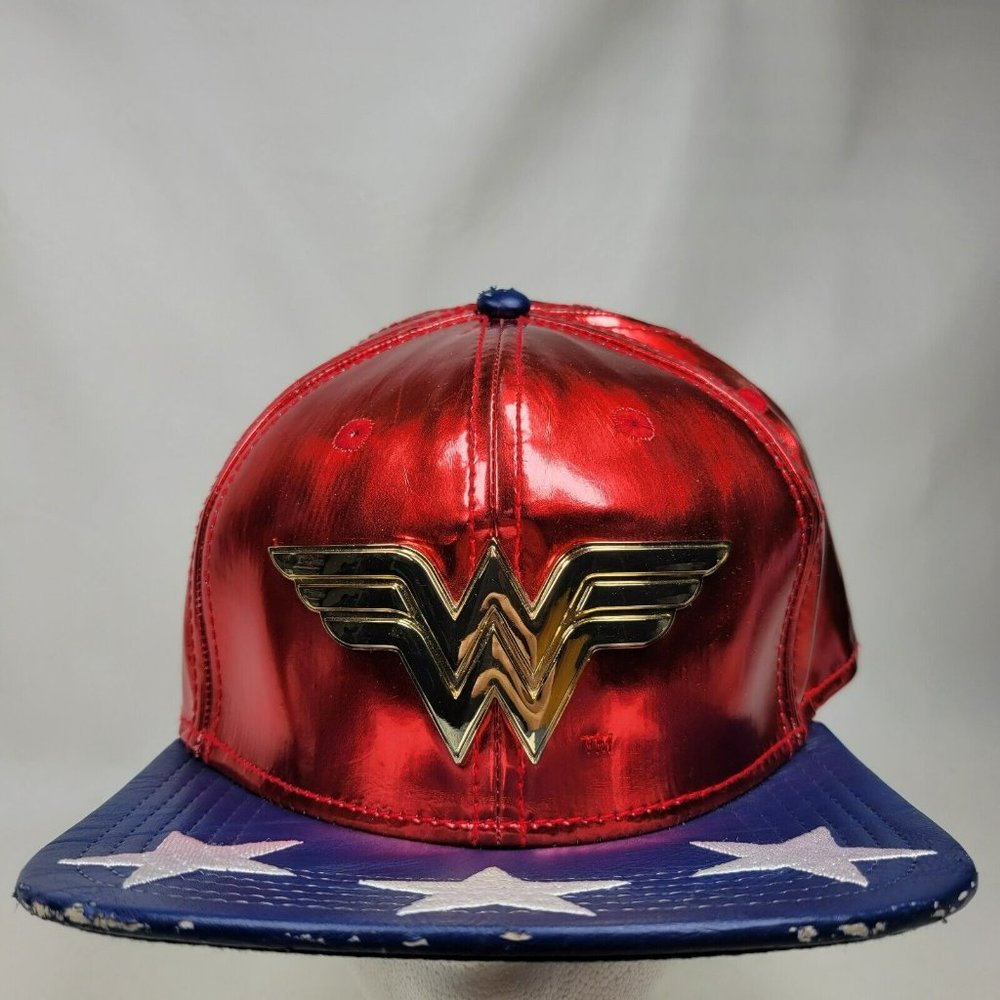 DC Comics Originals Wonder Woman Snapback Baseball Hat Cap Red/Blue Gold Logo